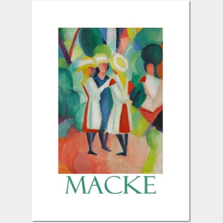 Four Girls in Straw Hats by German Expressionist August Macke Posters and Art